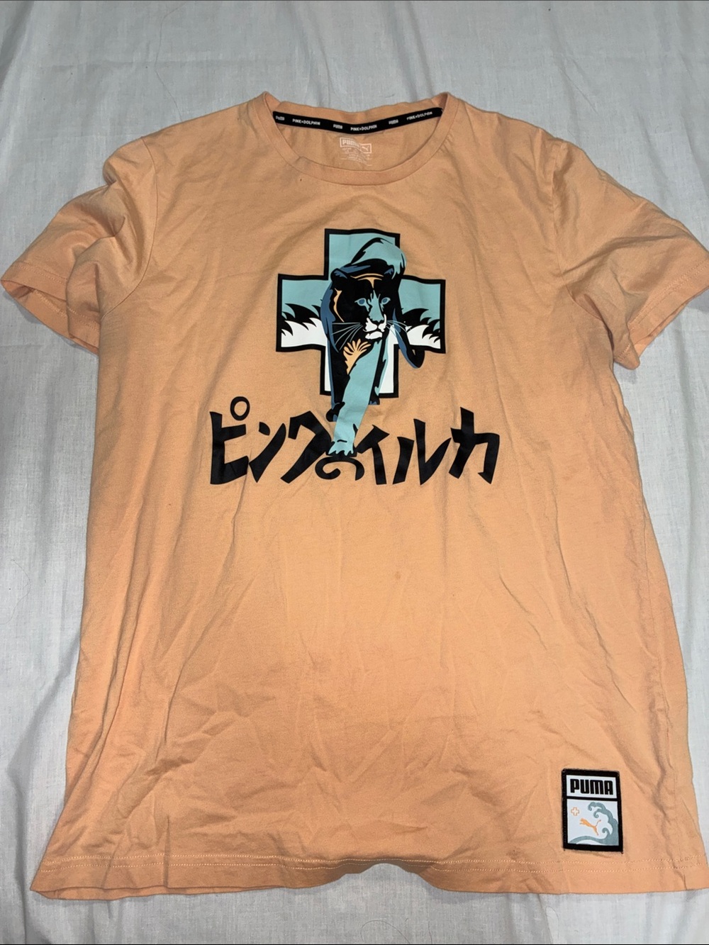 Puma x Pink Dolphin Limited Edition Collab Men’s Peach Graphic Tee